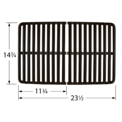 Charmglow Porcelain Cast Iron Cooking Grate Set -Weber Chill Shop 61602 dimensions updated